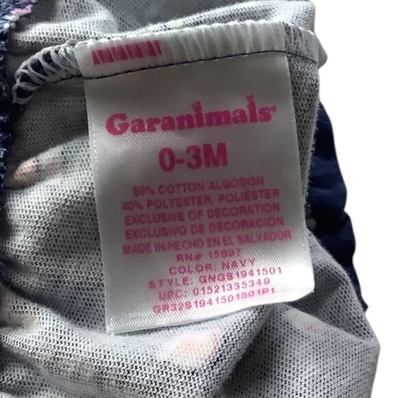 Lot Of 2pc Garanimals Baby Girl Shorts Size 6-9m & 0-3m Navy Elastic Waist - Picture 5 of 12